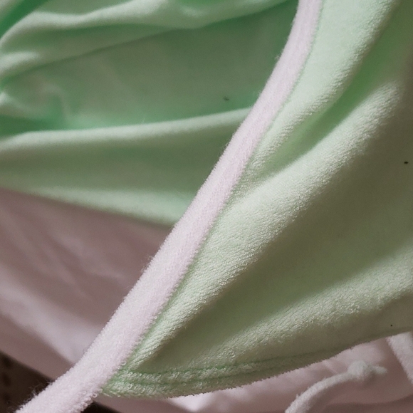 Xhilaration™ Terry Cloth Halter Cover Up Dress -Green with White Trim Size M - Picture 9 of 10